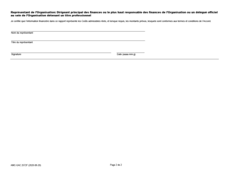 Forme AMC-GAC2572F (C) Rapport Financier Final - Canada (French), Page 2