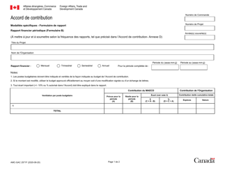 Forme AMC-GAC2571F (B) &quot;Rapport Financier Periodique&quot; - Canada (French)