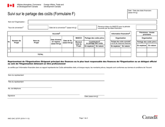 Forme AMC-GAC2273F (F) &quot;Suivi Sur Le Partage DES Couts&quot; - Canada (French)