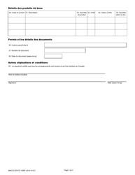Forme EXT1466 Demande De Licence D&#039;importation Ou D&#039;exportation - Canada (French), Page 3