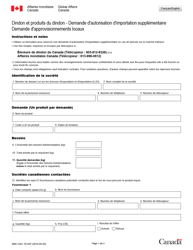 Document preview: Forme EXT1614-2F Dindon Et Produits Du Dindon - Demande D'autorisation D'importation Supplementaire - Demande D'approvisionnements Locaux - Canada (French)