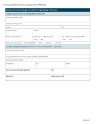 Form FRM-0033 Drug Establishment Licence (Del) Application Form - Canada, Page 10