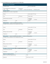 Form FRM-0033 Drug Establishment Licence (Del) Application Form - Canada, Page 4
