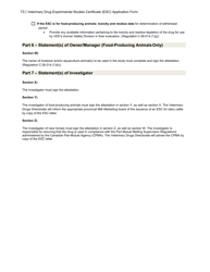 &quot;Veterinary Drug Experimental Studies Certificate (Esc) Application Form&quot; - Canada, Page 13