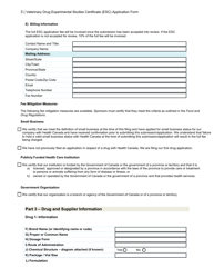 &quot;Veterinary Drug Experimental Studies Certificate (Esc) Application Form&quot; - Canada, Page 3