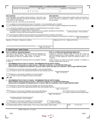 Form PWGSC-TPSGC2012 Interpretation of Medical Examination for Pension Purposes - Canada (English/French), Page 3