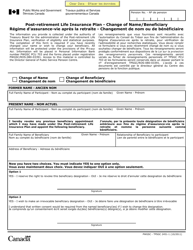 Form PWGSC-TPSGC2451-1 Post-retirement Life Insurance Plan - Change of Name/Beneficiary - Canada (English/French)