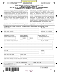 Form PWGSC-TPSGC2480 Election Not to Count Leave Without Pay as Pensionable Service - Canada (English/French)