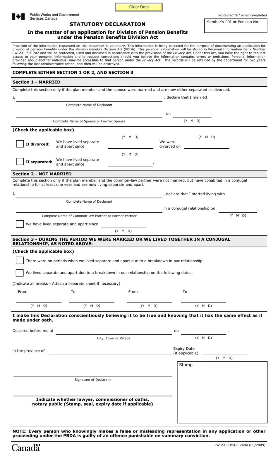 Form PWGSC-TPSGC2484 - Fill Out, Sign Online and Download Fillable PDF ...