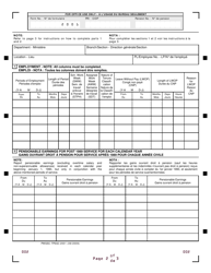 Form PWGSC-TPSGC2001 Elective Non-contributory Pensionable Service Record - Canada (English/French), Page 2