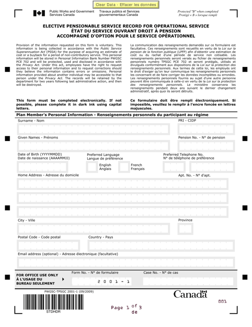 Form PWGSC-TPSGC2001-1  Printable Pdf