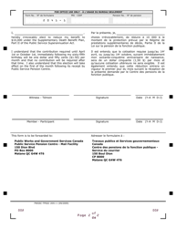 Form PWGSC-TPSGC2041-1 (A) Election to Reduce Benefit to $10,000 - Canada (English/French), Page 2