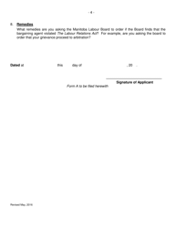 Form XX Application Alleging an Unfair Labour Practice Contrary to Section 20 - Manitoba, Canada, Page 4