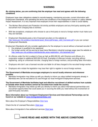 Application Form for Certificate of Registration - Employer Registration to Recruit Foreign Workers - Manitoba, Canada, Page 2