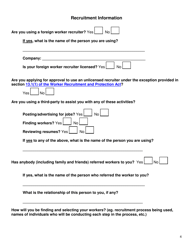 Application Form for Certificate of Registration - Employer Registration to Recruit Foreign Workers - Manitoba, Canada, Page 4