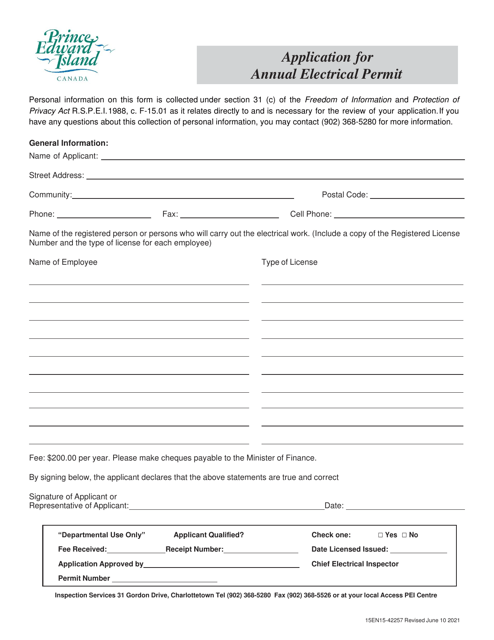 Form 15EN15-42257  Printable Pdf