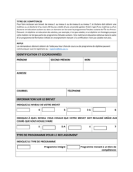 Forme PAF Approbation Prealable De Cours En Vue D&#039;un Reclassement - Prince Edward Island, Canada (French), Page 3