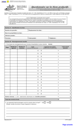 Forme 11PT15-30817 Questionnaire Sur Les Biens Productifs - Prince Edward Island, Canada (French)
