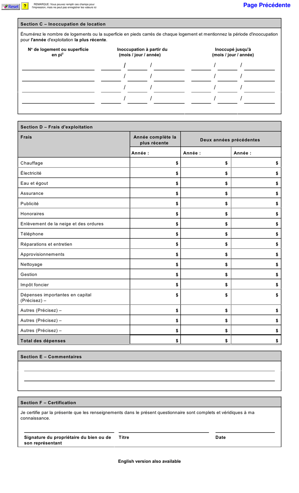 Forme 11PT15-30817 Questionnaire Sur Les Biens Productifs - Prince Edward Island, Canada (French), Page 2
