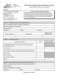 Forme 11PT15-30764 Demande D&#039;evaluation Pour Utilisation Agricole - Prince Edward Island, Canada (French), Page 3