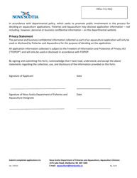 Aquaculture Amendment Application - Nova Scotia, Canada, Page 3