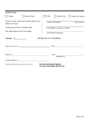 Form 4 &quot;Application for Transfer of Licence (Company)&quot; - Nova Scotia, Canada, Page 3