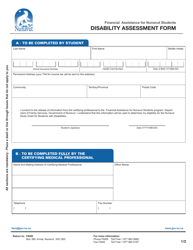 Disability Assessment Form - Financial Assistance for Nunavut Students - Nunavut, Canada, Page 2