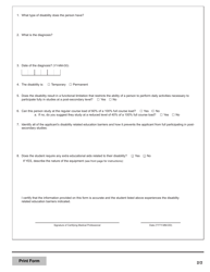 Disability Assessment Form - Financial Assistance for Nunavut Students - Nunavut, Canada, Page 3