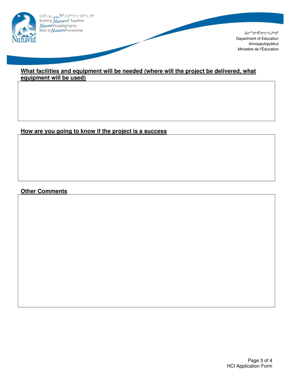 Healthy Children Initiative Application - Nunavut, Canada, Page 3