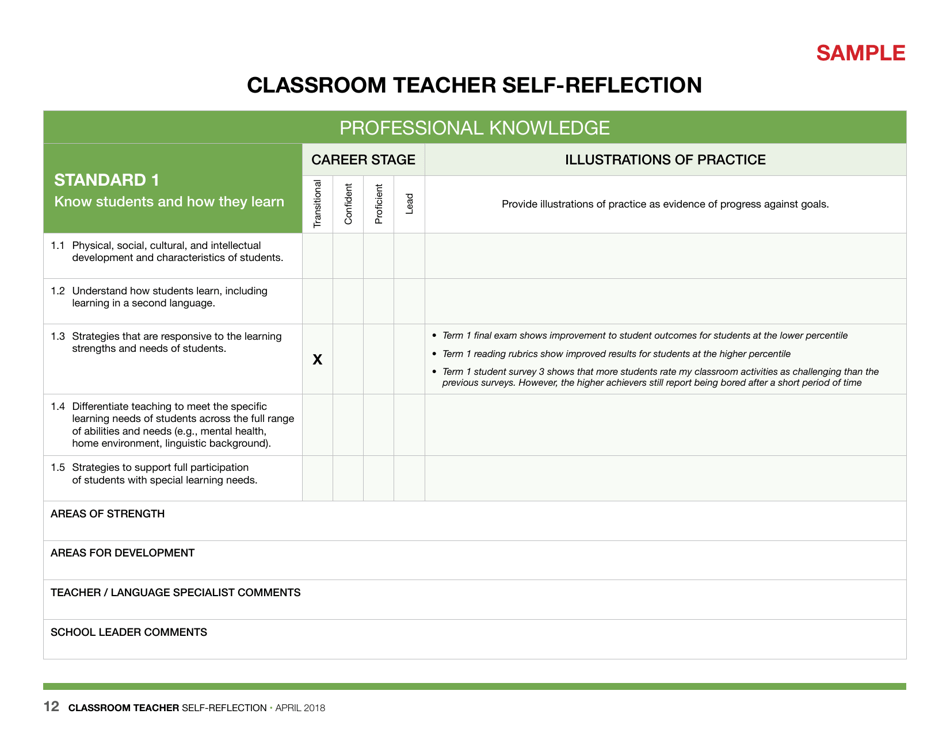 Classroom Teacher Self-reflection - Nunavut, Canada, Page 12