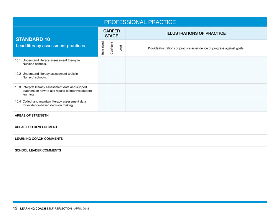 Learning Coach Self-reflection - Nunavut, Canada, Page 12