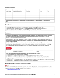 Application for Interim Professional or Standard Teaching Certificate - Nunavut, Canada, Page 3