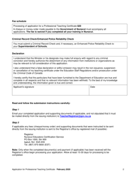 Application for Professional Teaching Certificate - Nunavut, Canada, Page 2
