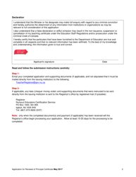 Application for Renewal of Principal Certificate - Nunavut, Canada, Page 2