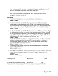 Appendix A Medical Travel Policy - Client Travel Agreement - Nunavut, Canada, Page 2