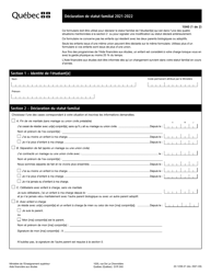 Document preview: Forme 1040 (22-1239-21) Declaration De Statut Familial - Quebec, Canada (French)