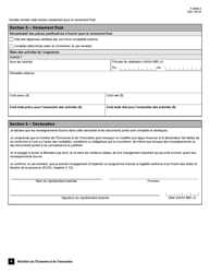 Forme F-0086-3 Volet 3 Formulaire D&#039;admissibilite - Associations - Programme D&#039;appui Au Positionnement DES Alcools Quebecois - Quebec, Canada (French), Page 4