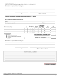 Forme EQ-6351 Confirmation DES Frais De Garde - Quebec, Canada (French), Page 2