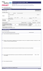 Forme EQ-6444 Demande De Subvention Salariale - Osbl - Quebec, Canada (French)
