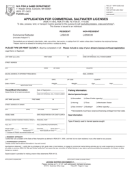 Form F&amp;G27 (MAR1303B) Application for Commercial Saltwater Licenses - New Hampshire