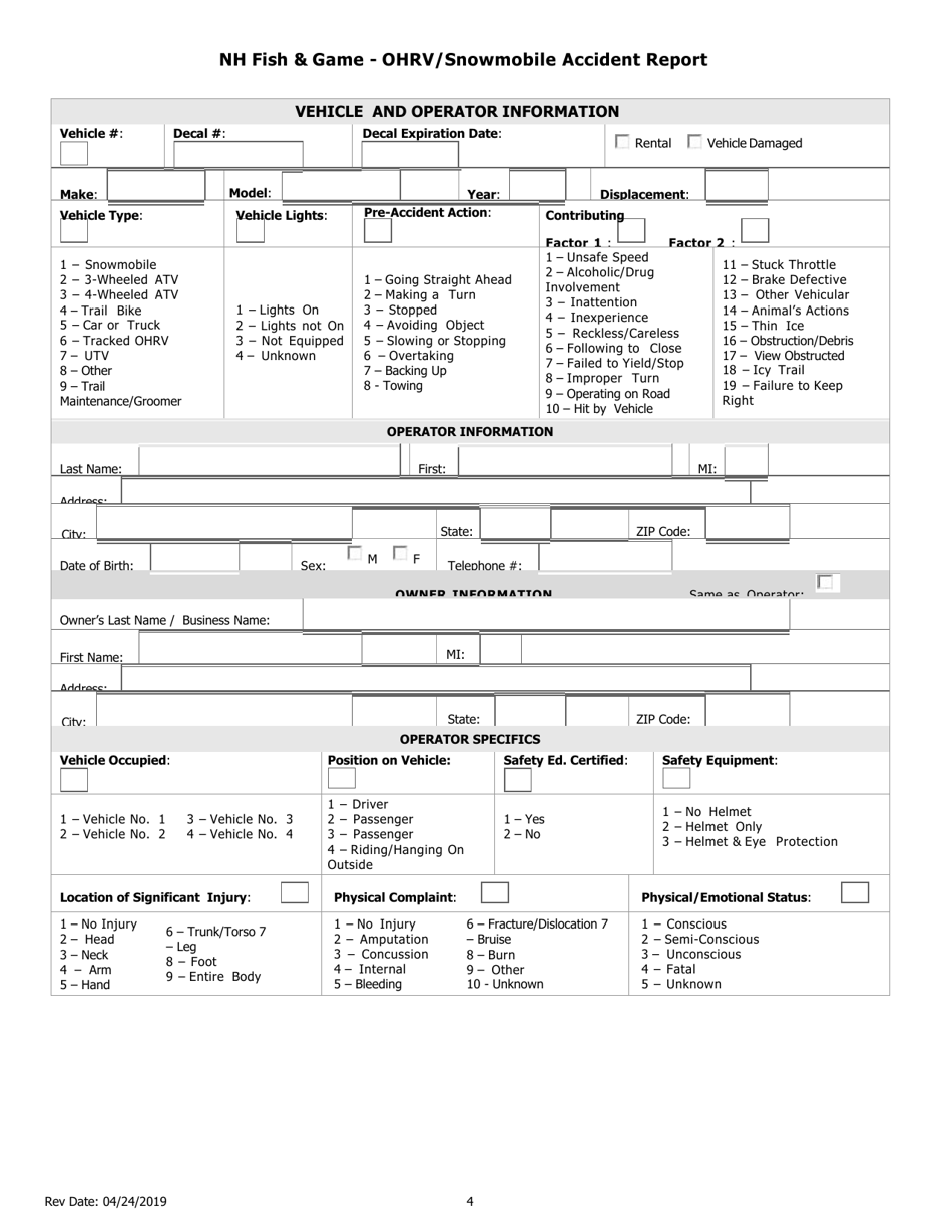 Ohrv / Snowmobile Accident Report - New Hampshire, Page 5