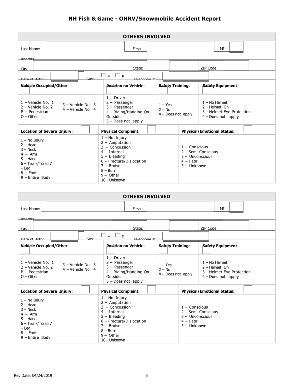 Ohrv / Snowmobile Accident Report - New Hampshire, Page 6