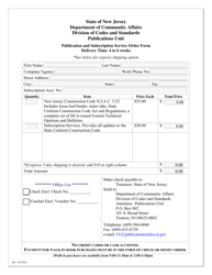 &quot;Publication and Subscription Service Order Form&quot; - New Jersey