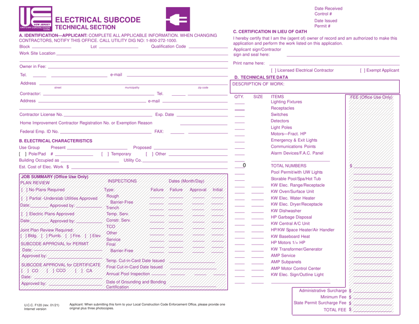 UCC Form F120  Printable Pdf