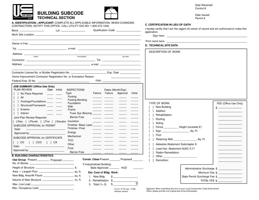 UCC Form F110  Printable Pdf
