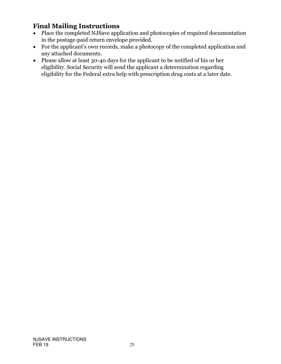 Instructions for Nj Save Application for Medicare Savings Programs (Msp), Pharmaceutical Assistance to the Aged and Disabled (Paad), Lifeline Utility Assistance (Lifeline), Senior Gold Prescription Discount Program (Senior Gold), and Other Special Benefits Programs - New Jersey, Page 25