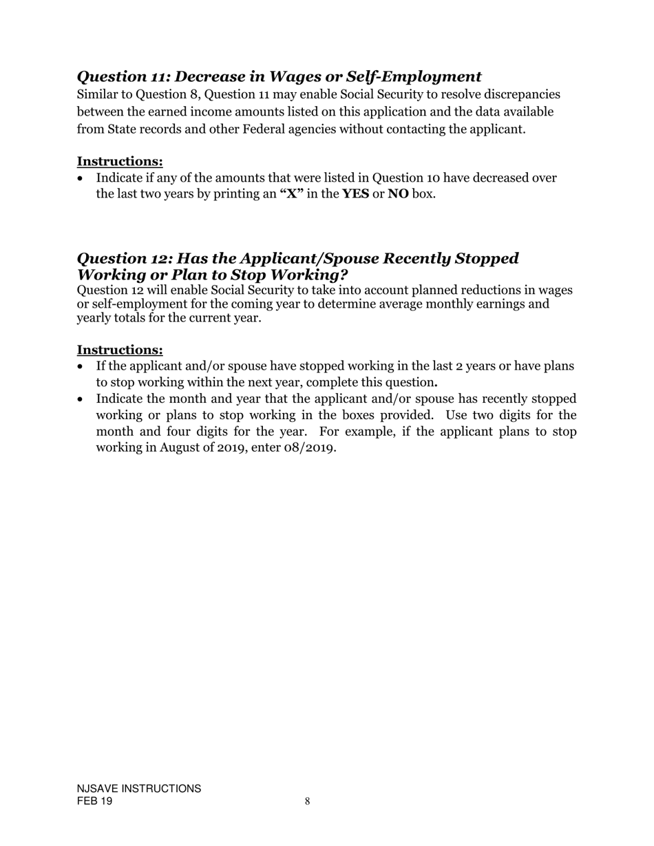 Instructions for Nj Save Application for Medicare Savings Programs (Msp), Pharmaceutical Assistance to the Aged and Disabled (Paad), Lifeline Utility Assistance (Lifeline), Senior Gold Prescription Discount Program (Senior Gold), and Other Special Benefits Programs - New Jersey, Page 8