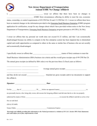 Document preview: Annual Esbe No Change Affidavit - New Jersey