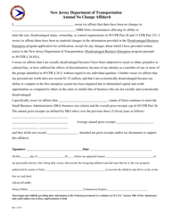 Document preview: Annual No Change Affidavit - New Jersey