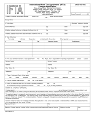 Form IFTA-1 International Fuel Tax Agreement (Ifta) License Application - New Jersey
